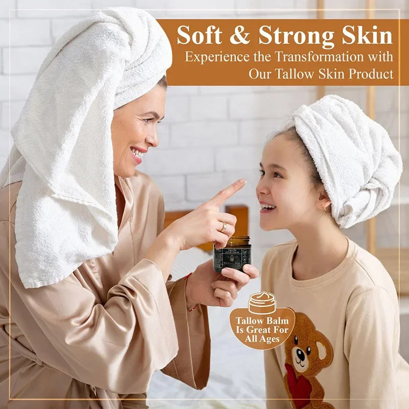 Organic Grass Fed Beef Tallow Balm with Raw Honey Moisturizing Cream for Soft Smooth Skin Handmade All-Natural Moisturizer Skin